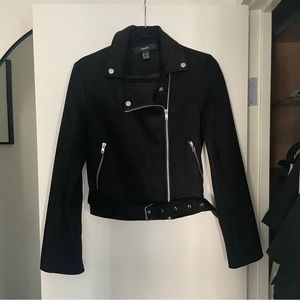 Forever21 Black Motto Suede Jacket